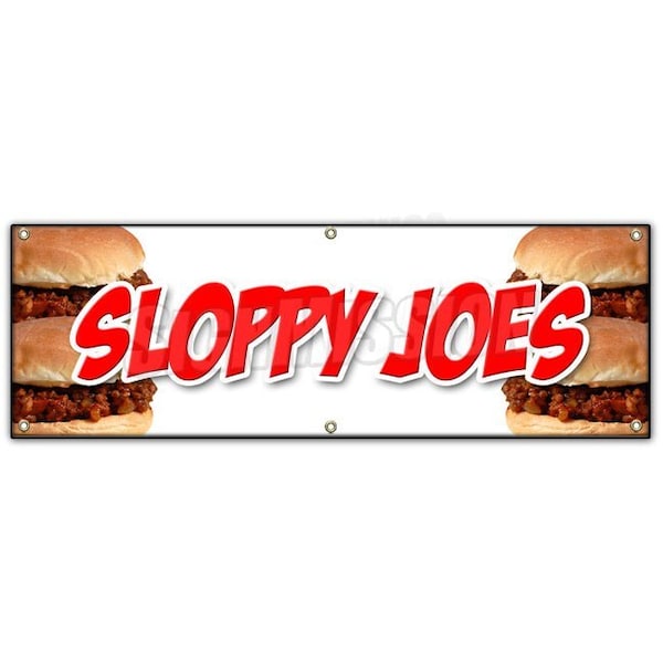 SLOPPY JOES BANNER SIGN beef chicken bun sliders homemade food lunch